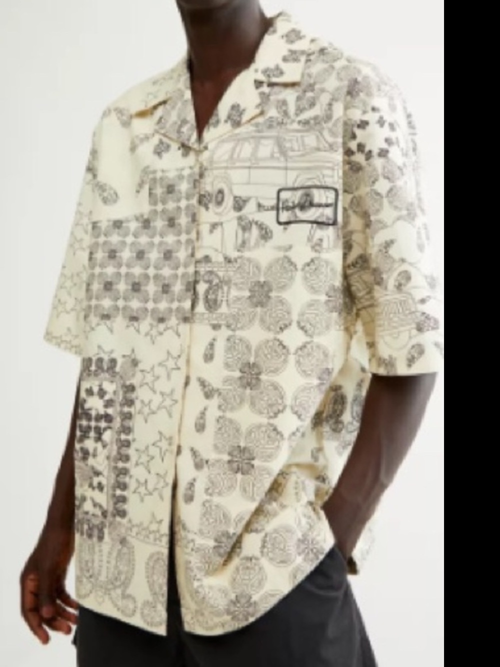 House Of Sunny Roadie Button-Down Shirt, Neutral Multi, size XL